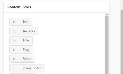 Various Content Fields
