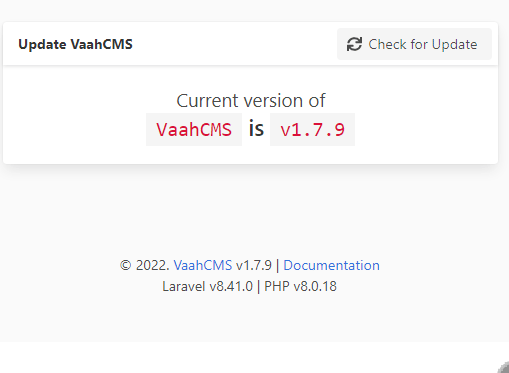  Update VaahCms 